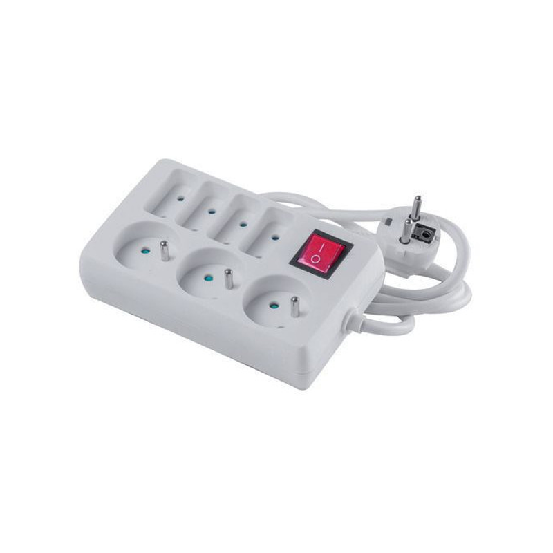 Bloc multiprises 7 prises + interrupteur 1m