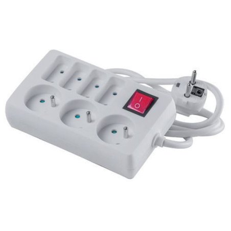 Bloc multiprises 7 prises + interrupteur 1m