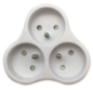 Triplite 3x16A 2p+t triangle blanc