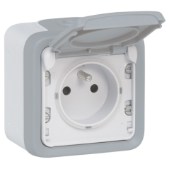 Prise de courant 2p+t IP55 Plexo gris