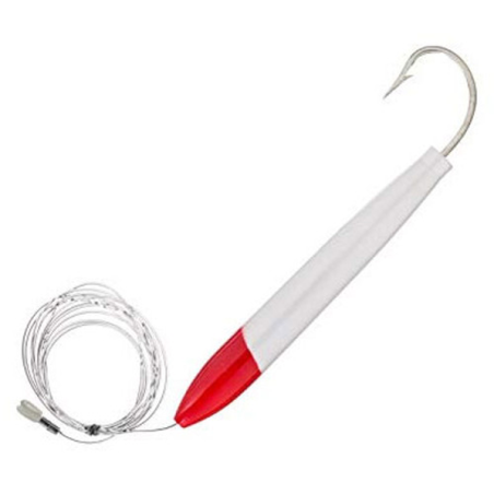 Boone woody plug 6" 10/0 red white