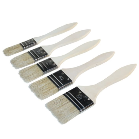 Lot 5 pinceaux plats universel 20mm x1 / 30mm x2 / 40mm x1 / 50mm x1