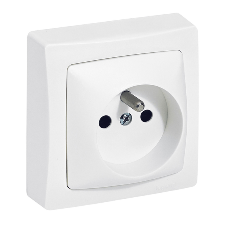 Prise de courant 2p+t Oteo blanc complet