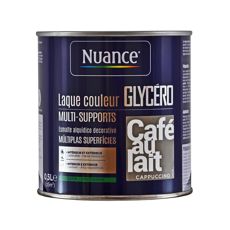 Laque glycéro 0.5L satin café au lait
