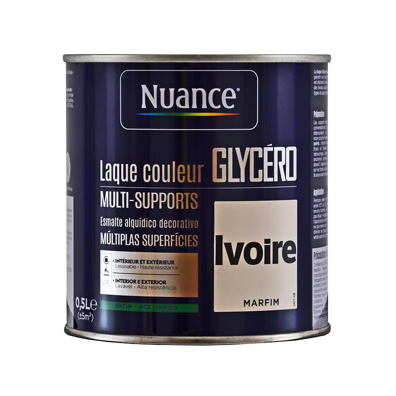Laque glycéro 0.5L satin ivoire