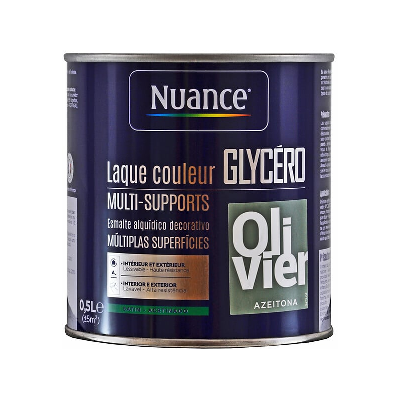 Laque glycéro 0.5L satin olivier