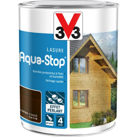 Lasure aqua-stop 1l satin chêne foncé