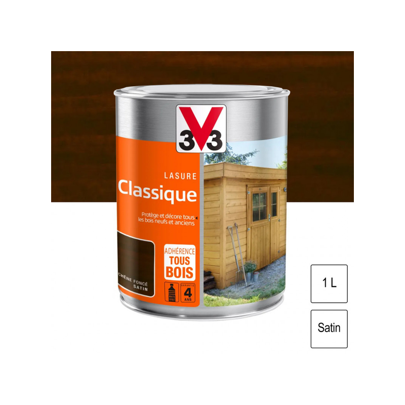 Lasure classique 1l satin chêne foncé