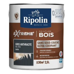 Ripolin xtrem bois 2.5L satin gris anthracite