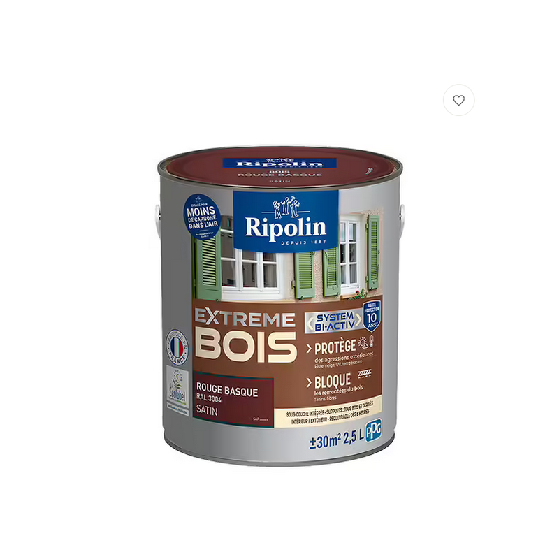 Ripolin xtrem bois 2.5L satin rouge basque