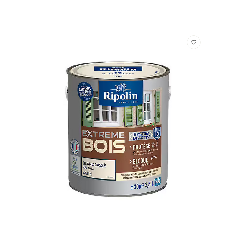 Ripolin xtrem bois 2.5L satin blanc cassé