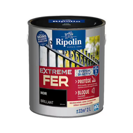 Ripolin xtrem fer 2L brillant noir