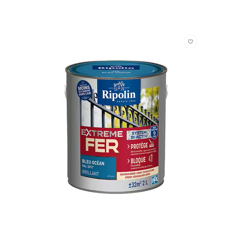 Ripolin xtrem fer 2L brillant bleu ocean