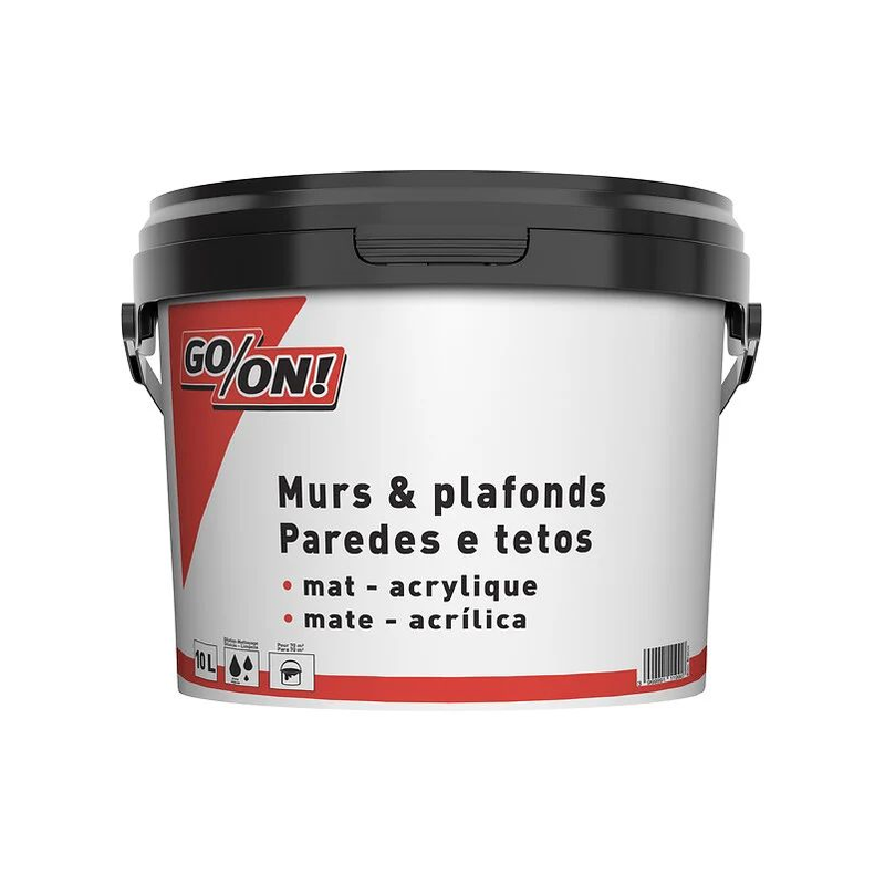 Peinture acrylique mur/plafond mat 10l blanc