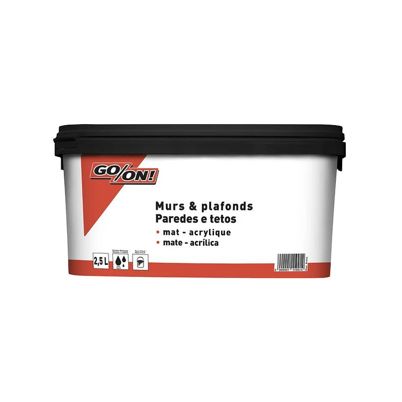 Peinture acrylique mur/plafond mat 2.5L blanc