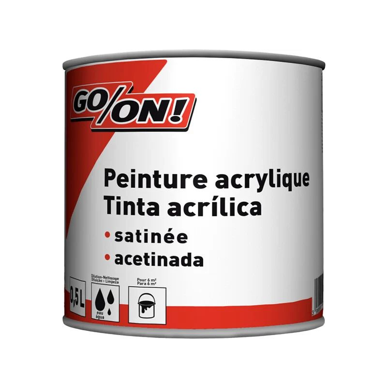 Peinture acrylique mur/plafond satine 0.5L blanc