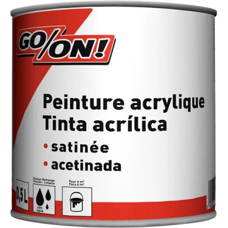 Peinture acrylique mur/plafond satine 0.5L blanc