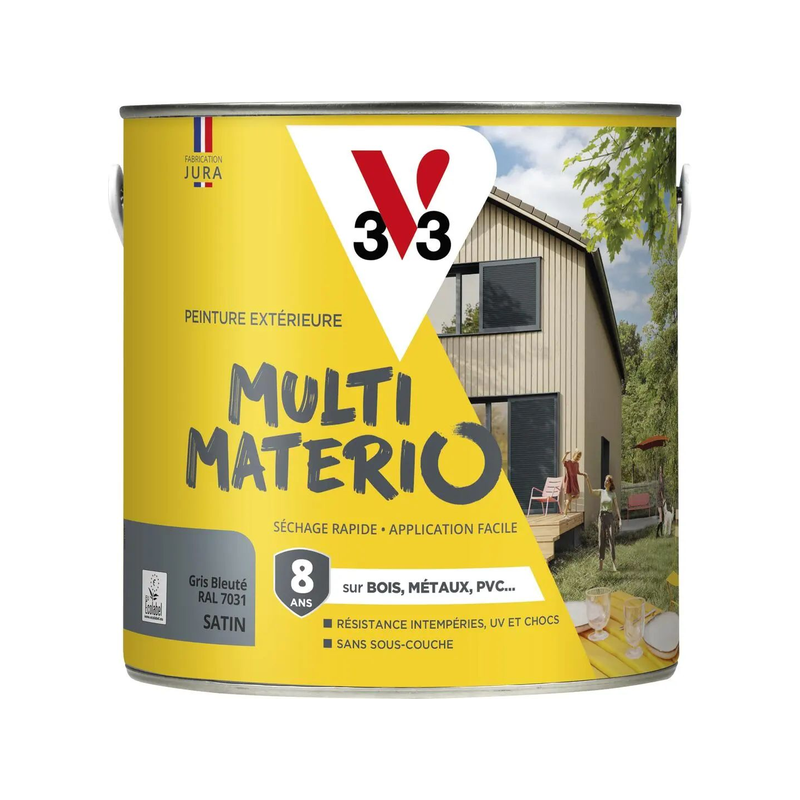 Multi materio 2L satin gris bleuté