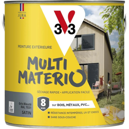 Multi materio 2L satin gris bleuté