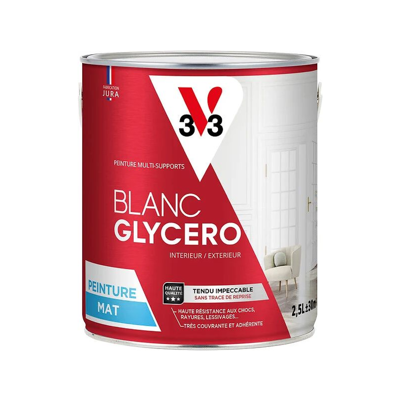 Peinture glycéro 2.5L mate blanc