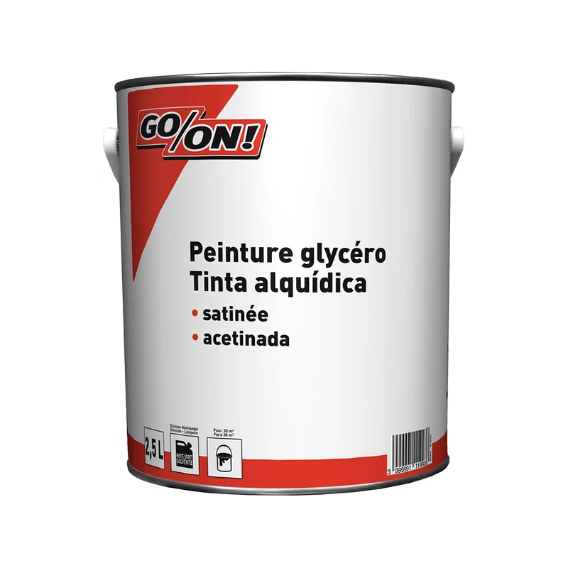 Peinture glycéro 2.5L satinée blanc go/on