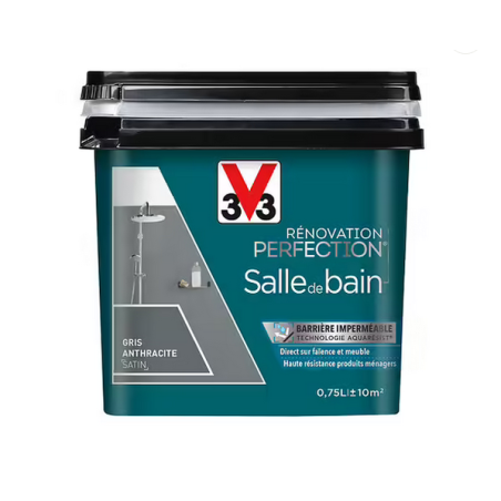 Peinture salle de bain 750mL satin gris anthracite