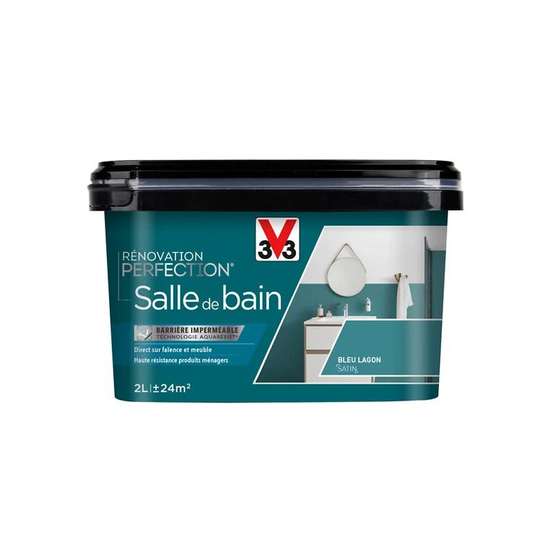 Peinture salle de bain 2L satin bleu lagon