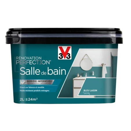 Peinture salle de bain 2L satin bleu lagon