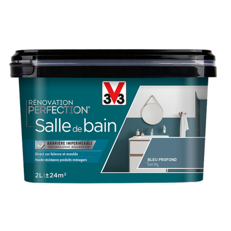 Peinture salle de bain 2L satin bleu profond