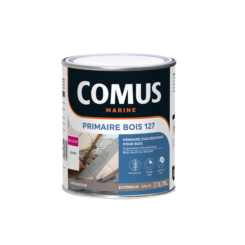 Primaire bois 127 0.75L mat-satin blanc