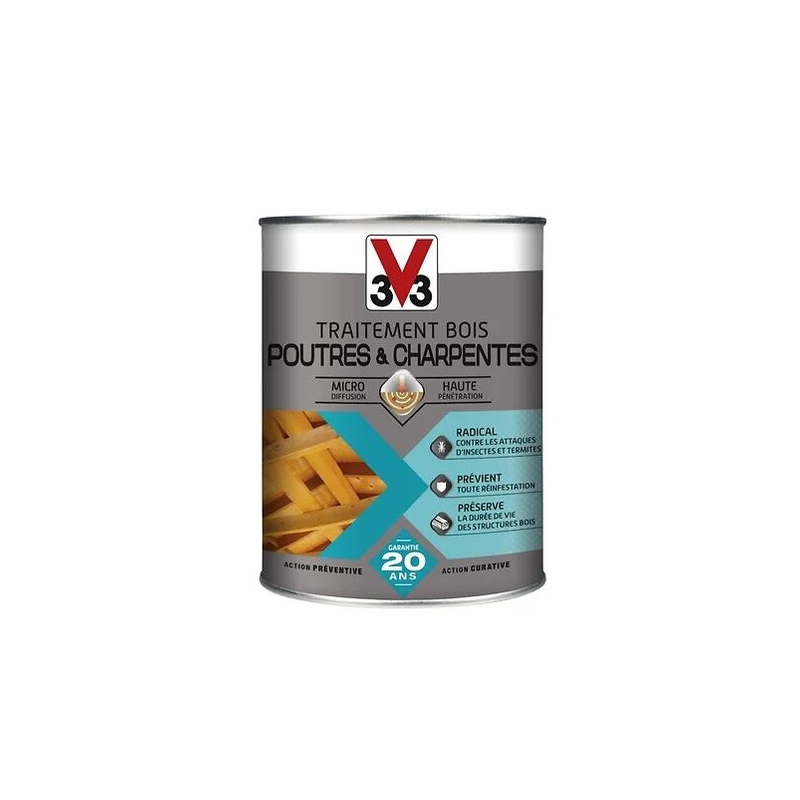 Traitement poutre et charpente insectes et termites 1l