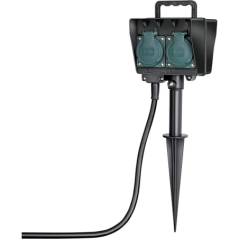 Piquet de jardin avec 2 prises 10m de câble