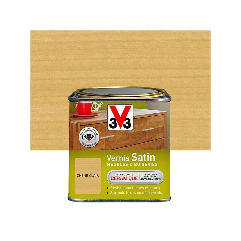 Vernis bois 500ml satin chêne clair