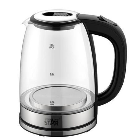 Bouilloire électrique 1.8L transparente 1500w