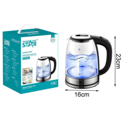 Bouilloire électrique 1.8L transparente 1500w