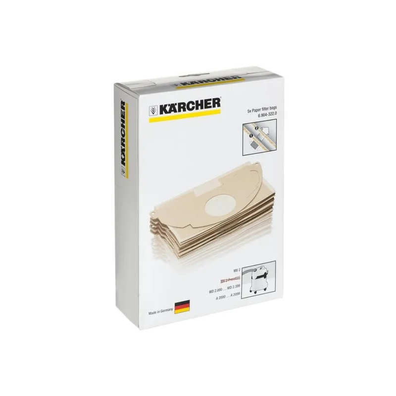 Sachet filtre papier Karcher pour aspirateur MV2 x5