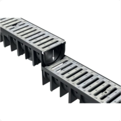 Kit caniveau 3ml 3 caniveaux et grilles 1m 12x9.2cm