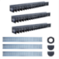 Kit caniveau 3ml 3 caniveaux et grilles 1m 12x9.2cm