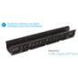 Caniveau pehd + 2 grilles b125 1m 13x7.5cm