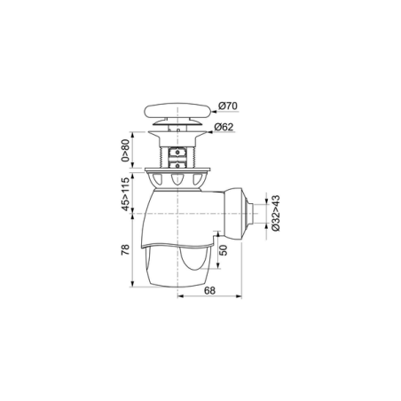Ensemble bonde et siphon lavabo quick clac blanc