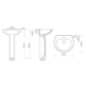Lavabo sur colonne amalfi 175x160x675mm