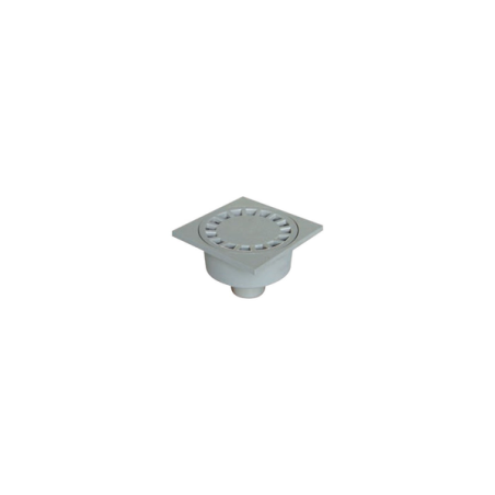 Siphon de cour 100x100mm sortie D.40mm gris clair