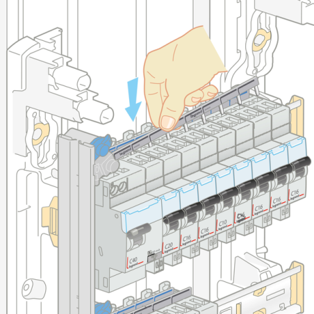 Peigne alimentation universel p+n HX3 13 modules