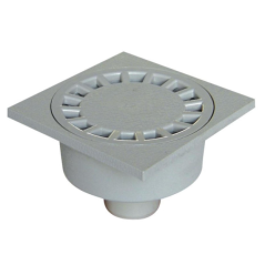 Siphon de cour 200x200mm sortie d63-80-100mm gris