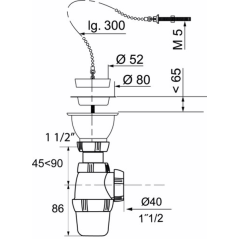 Siphon réglable nf+bonde sp3214