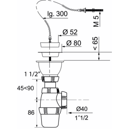 Siphon réglable nf+bonde sp3214