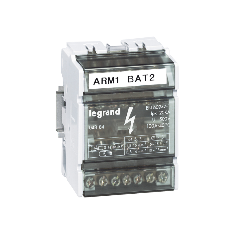 Répartiteur modulaire tétrapolaire 100a 4 modules