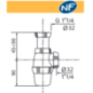 Siphon de lavabo H.135-180mm D.32mm