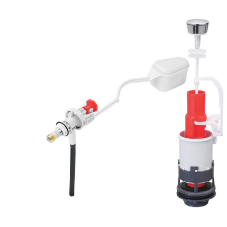 Mecanisme de WC poussoir simple + robinet f80