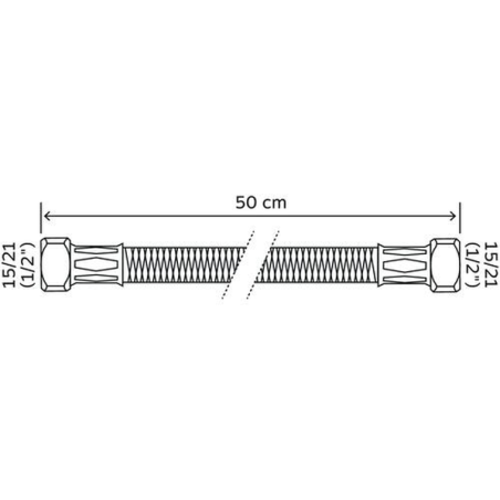 Flexible 50cm dn8 double écrou f*f 12/17